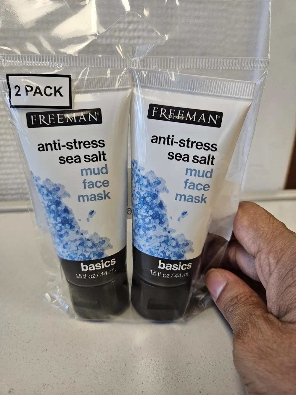 Basics Anti-Stress Sea Salt Mud Face Mask - Blue (2 Pack)